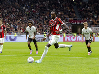 Tammy Abraham plays during the Serie A match between AC Milan and Venezia FC in Milano, Italy, on September 14, 2024, at Stadio Giuseppe Mea...