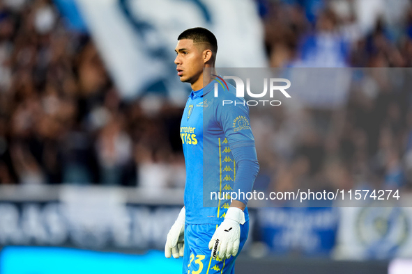 Devis Vasquez of Empoli FC looks on during the Serie A Enilive match between Empoli FC and Juventus FC at Stadio Carlo Castellani on Septemb...