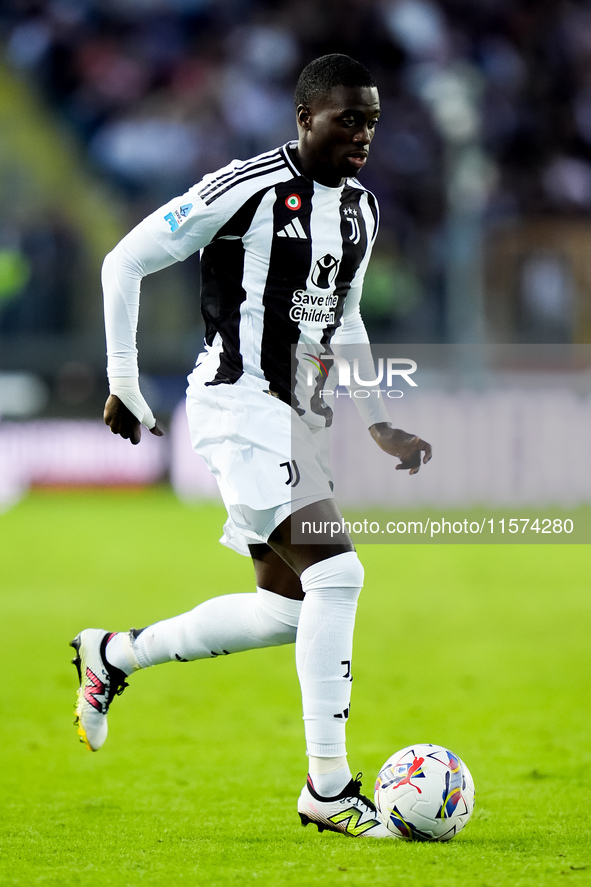 Timothy Weah of Juventus FC during the Serie A Enilive match between Empoli FC and Juventus FC at Stadio Carlo Castellani on September 14, 2...