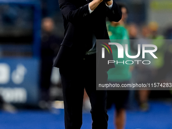 Thiago Motta head coach of Juventus FC gestures during the Serie A Enilive match between Empoli FC and Juventus FC at Stadio Carlo Castellan...