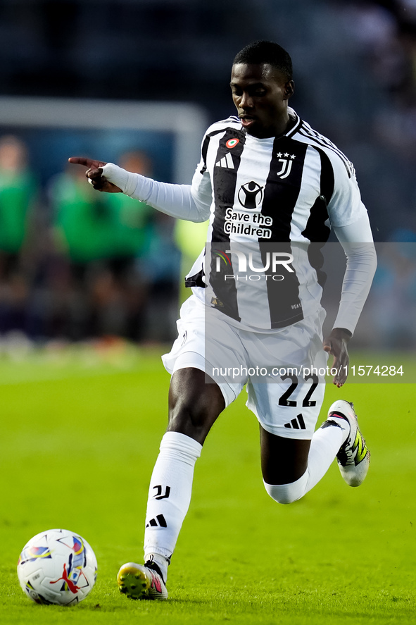 Timothy Weah of Juventus FC during the Serie A Enilive match between Empoli FC and Juventus FC at Stadio Carlo Castellani on September 14, 2...