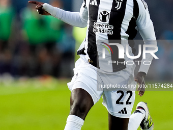 Timothy Weah of Juventus FC during the Serie A Enilive match between Empoli FC and Juventus FC at Stadio Carlo Castellani on September 14, 2...