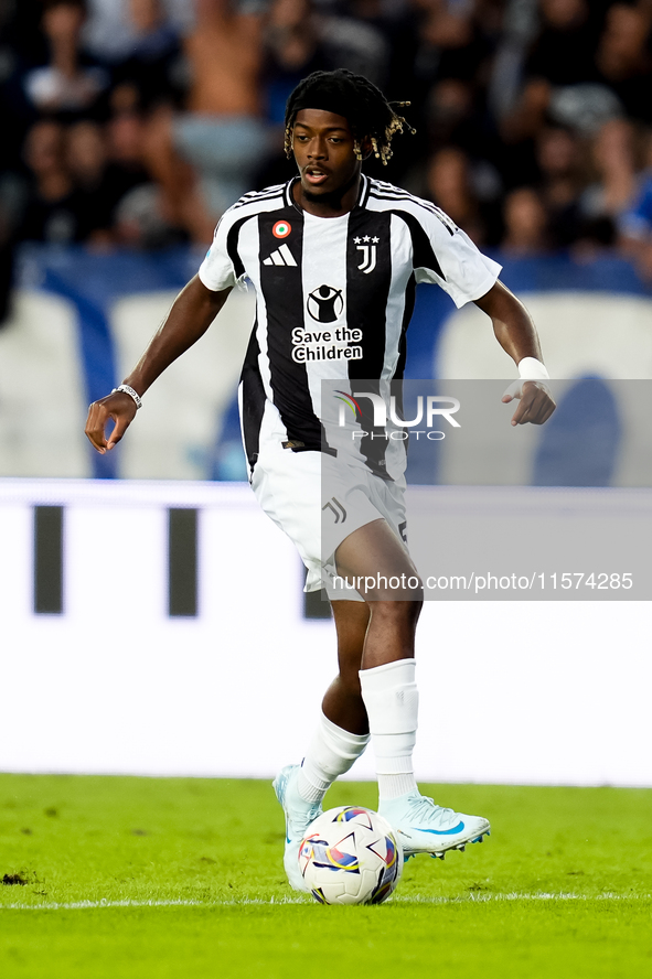 Samuel Mbangula of Juventus FC during the Serie A Enilive match between Empoli FC and Juventus FC at Stadio Carlo Castellani on September 14...