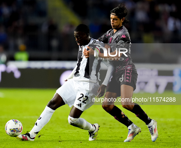 Timothy Weah of Juventus FC during the Serie A Enilive match between Empoli FC and Juventus FC at Stadio Carlo Castellani on September 14, 2...