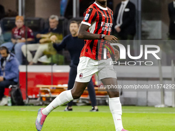 Rafael Leao plays during the Serie A match between AC Milan and Venezia FC in Milano, Italy, on September 14, 2024, at Stadio Giuseppe Meazz...