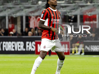 Rafael Leao plays during the Serie A match between AC Milan and Venezia FC in Milano, Italy, on September 14, 2024, at Stadio Giuseppe Meazz...