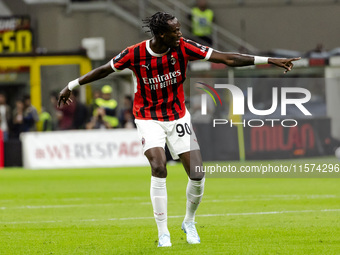 Tammy Abraham plays during the Serie A match between AC Milan and Venezia FC in Milano, Italy, on September 14, 2024, at Stadio Giuseppe Mea...