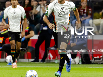 Antonio Candela plays during the Serie A match between AC Milan and Venezia FC in Milano, Italy, on September 14, 2024, at Stadio Giuseppe M...