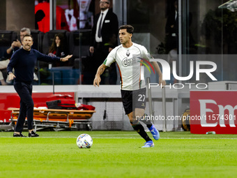 Antonio Candela plays during the Serie A match between AC Milan and Venezia FC in Milano, Italy, on September 14, 2024, at Stadio Giuseppe M...