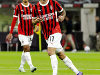 Christian Pulisic plays during the Serie A match between AC Milan and Venezia FC in Milano, Italy, on September 14, 2024, at Stadio Giuseppe...