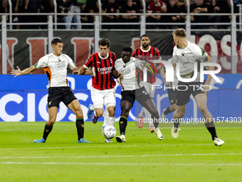 Christian Pulisic plays during the Serie A match between AC Milan and Venezia FC in Milano, Italy, on September 14, 2024, at Stadio Giuseppe...