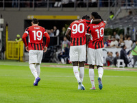 Tammy Abraham and Rafael Leao are in action during the Serie A match between AC Milan and Venezia FC in Milano, Italy, on September 14, 2024...