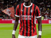 Tammy Abraham plays during the Serie A match between AC Milan and Venezia FC in Milano, Italy, on September 14, 2024, at Stadio Giuseppe Mea...