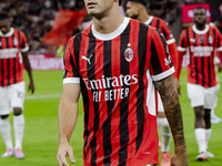 Christian Pulisic plays during the Serie A match between AC Milan and Venezia FC in Milano, Italy, on September 14, 2024, at Stadio Giuseppe...