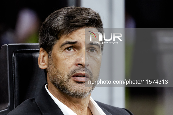 Paulo Fonseca plays during the Serie A match between AC Milan and Venezia FC at Stadio Giuseppe Meazza in Milano, Italy, on September 14, 20...