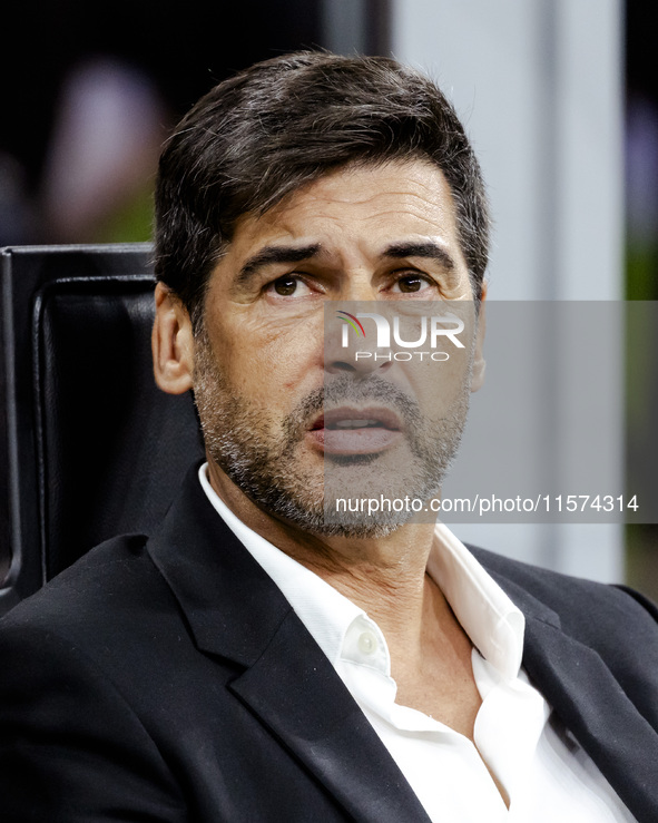 Paulo Fonseca plays during the Serie A match between AC Milan and Venezia FC at Stadio Giuseppe Meazza in Milano, Italy, on September 14, 20...