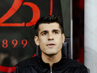 Alvaro Morata plays during the Serie A match between AC Milan and Venezia FC in Milano, Italy, on September 14, 2024, at Stadio Giuseppe Mea...