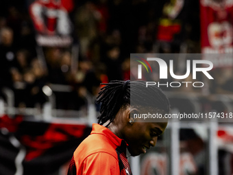 Rafael Leao plays during the Serie A match between AC Milan and Venezia FC in Milano, Italy, on September 14, 2024, at Stadio Giuseppe Meazz...