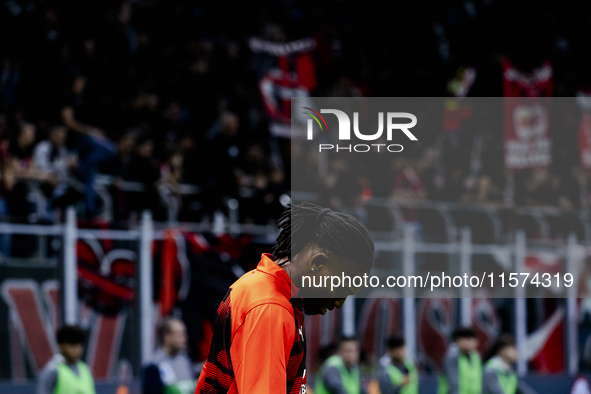 Rafael Leao plays during the Serie A match between AC Milan and Venezia FC in Milano, Italy, on September 14, 2024, at Stadio Giuseppe Meazz...