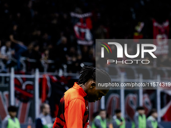 Rafael Leao plays during the Serie A match between AC Milan and Venezia FC in Milano, Italy, on September 14, 2024, at Stadio Giuseppe Meazz...