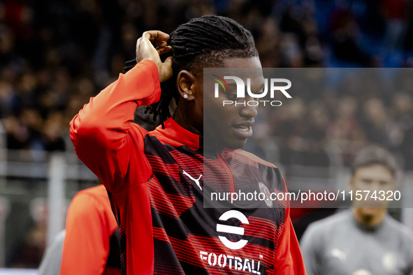 Rafael Leao plays during the Serie A match between AC Milan and Venezia FC in Milano, Italy, on September 14, 2024, at Stadio Giuseppe Meazz...