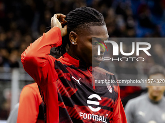 Rafael Leao plays during the Serie A match between AC Milan and Venezia FC in Milano, Italy, on September 14, 2024, at Stadio Giuseppe Meazz...