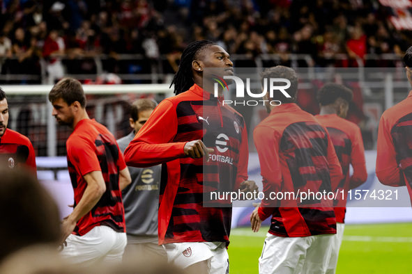 Rafael Leao plays during the Serie A match between AC Milan and Venezia FC in Milano, Italy, on September 14, 2024, at Stadio Giuseppe Meazz...