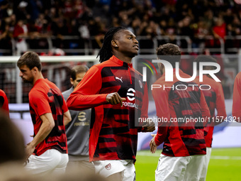 Rafael Leao plays during the Serie A match between AC Milan and Venezia FC in Milano, Italy, on September 14, 2024, at Stadio Giuseppe Meazz...