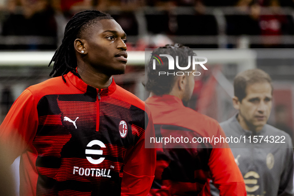 Rafael Leao plays during the Serie A match between AC Milan and Venezia FC in Milano, Italy, on September 14, 2024, at Stadio Giuseppe Meazz...