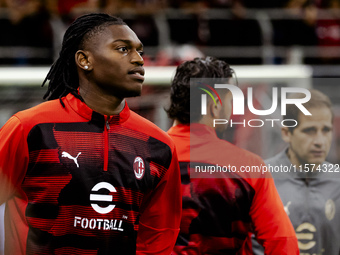 Rafael Leao plays during the Serie A match between AC Milan and Venezia FC in Milano, Italy, on September 14, 2024, at Stadio Giuseppe Meazz...