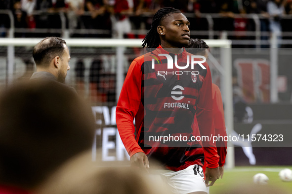 Rafael Leao plays during the Serie A match between AC Milan and Venezia FC in Milano, Italy, on September 14, 2024, at Stadio Giuseppe Meazz...