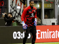 Mike Maignan is in action during the Serie A match between AC Milan and Venezia FC in Milano, Italy, on September 14, 2024, at Stadio Giusep...