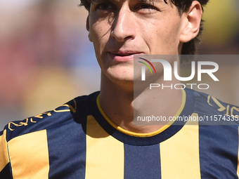 Romano Floriani Mussolini of SS Juve Stabia during the Serie B match between SS Juve Stabia and Palermo FC at Stadio Romeo Menti Castellamma...