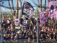 Supporters of Palermo FC during the Serie B match between SS Juve Stabia and Palermo FC at Stadio Romeo Menti Castellammare Di Stabia Italy...