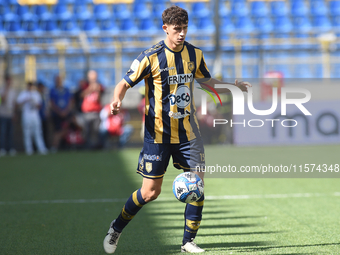 Matteo Baldi of SS Juve Stabia during the Serie B match between SS Juve Stabia and Palermo FC at Stadio Romeo Menti Castellammare Di Stabia...