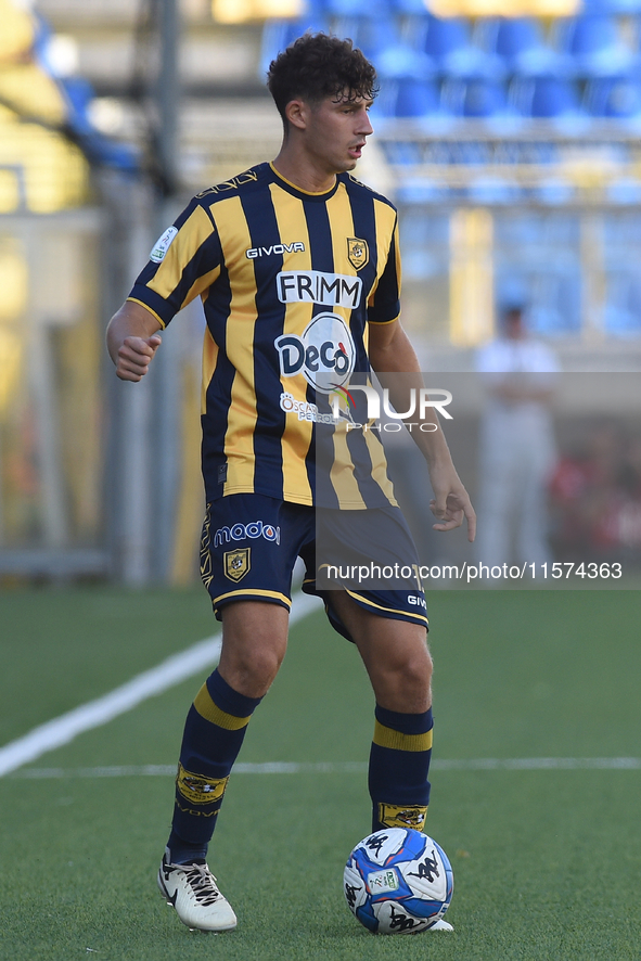 Matteo Baldi of SS Juve Stabia during the Serie B match between SS Juve Stabia and Palermo FC at Stadio Romeo Menti Castellammare Di Stabia...