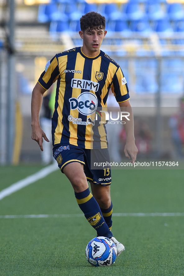 Matteo Baldi of SS Juve Stabia during the Serie B match between SS Juve Stabia and Palermo FC at Stadio Romeo Menti Castellammare Di Stabia...