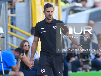 Alessio Dionisi Head Coach of Palermo FC during the Serie B match between SS Juve Stabia and Palermo FC at Stadio Romeo Menti Castellammare...