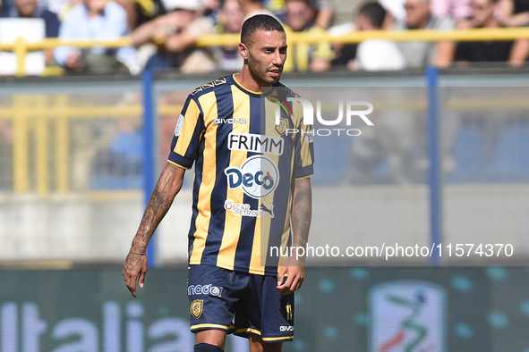 Kevin Piscopo of SS Juve Stabia during the Serie B match between SS Juve Stabia and Palermo FC at Stadio Romeo Menti Castellammare Di Stabia...