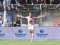 Jacopo Segre of Palermo FC celebrates after scoring during the Serie B match between SS Juve Stabia and Palermo FC at Stadio Romeo Menti Cas...