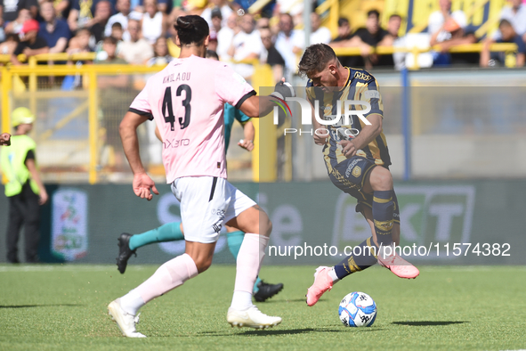 Andrea Adorante of SS Juve Stabia during the Serie B match between SS Juve Stabia and Palermo FC at Stadio Romeo Menti Castellammare Di Stab...