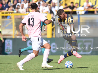 Andrea Adorante of SS Juve Stabia during the Serie B match between SS Juve Stabia and Palermo FC at Stadio Romeo Menti Castellammare Di Stab...