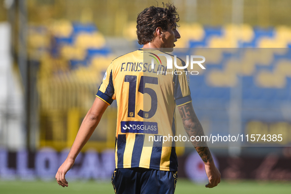 Romano Floriani Mussolini of SS Juve Stabia during the Serie B match between SS Juve Stabia and Palermo FC at Stadio Romeo Menti Castellamma...