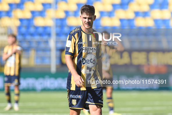 Andrea Adorante of SS Juve Stabia during the Serie B match between SS Juve Stabia and Palermo FC at Stadio Romeo Menti Castellammare Di Stab...