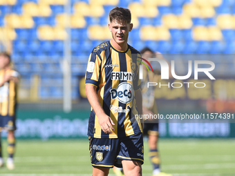 Andrea Adorante of SS Juve Stabia during the Serie B match between SS Juve Stabia and Palermo FC at Stadio Romeo Menti Castellammare Di Stab...