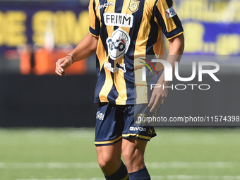 Giuseppe Leone of SS Juve Stabia during the Serie B match between SS Juve Stabia and Palermo FC at Stadio Romeo Menti Castellammare Di Stabi...