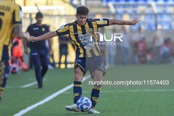 Matteo Baldi of SS Juve Stabia during the Serie B match between SS Juve Stabia and Palermo FC at Stadio Romeo Menti Castellammare Di Stabia...