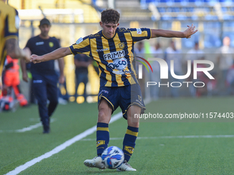 Matteo Baldi of SS Juve Stabia during the Serie B match between SS Juve Stabia and Palermo FC at Stadio Romeo Menti Castellammare Di Stabia...