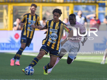 Giuseppe Leone of SS Juve Stabia during the Serie B match between SS Juve Stabia and Palermo FC at Stadio Romeo Menti Castellammare Di Stabi...