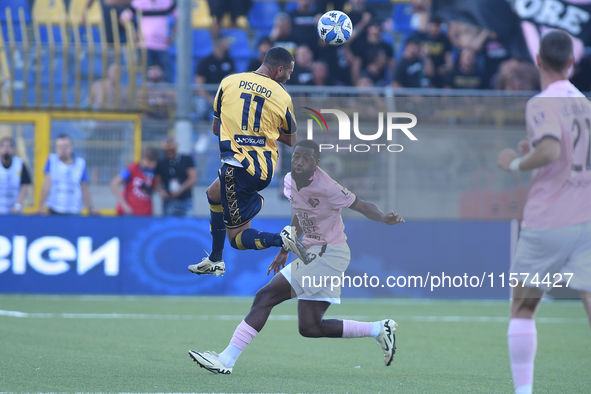 Kevin Piscopo of SS Juve Stabia during the Serie B match between SS Juve Stabia and Palermo FC at Stadio Romeo Menti Castellammare Di Stabia...